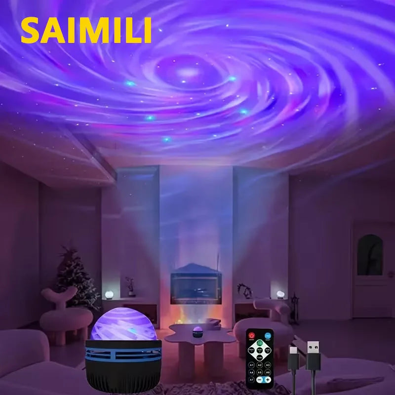 Aurora Projector LED Lamp Remote Control USB 5V Starry Projector Night Light Color-Changing for Room Decor Kids Birthday Gifts
