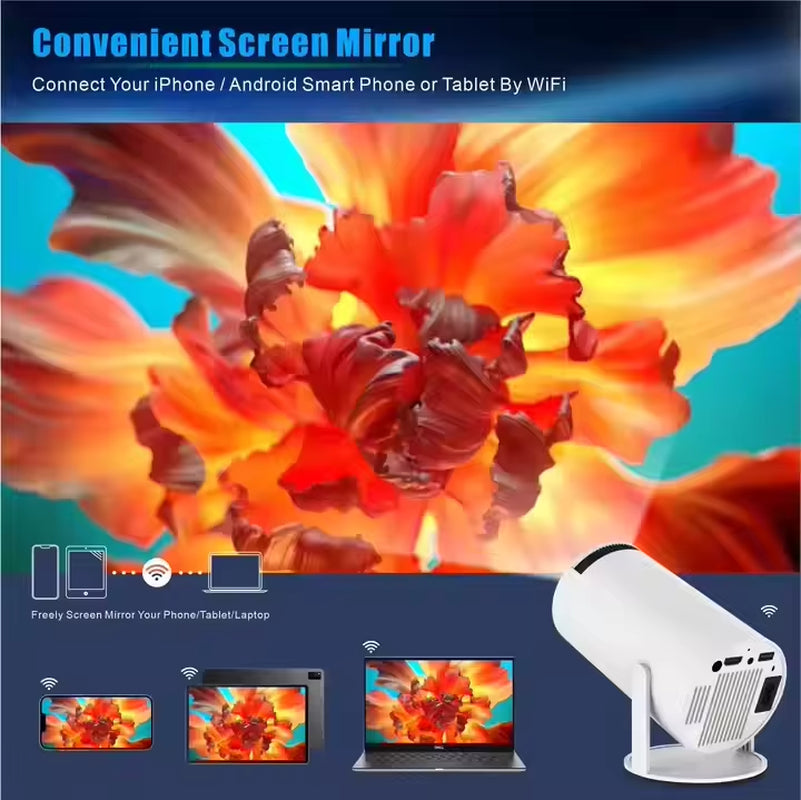 Hot Sale HY300 LCD Smart Projector Home Theater Video Portable LED Lamp Cable Sharing Screen Projector