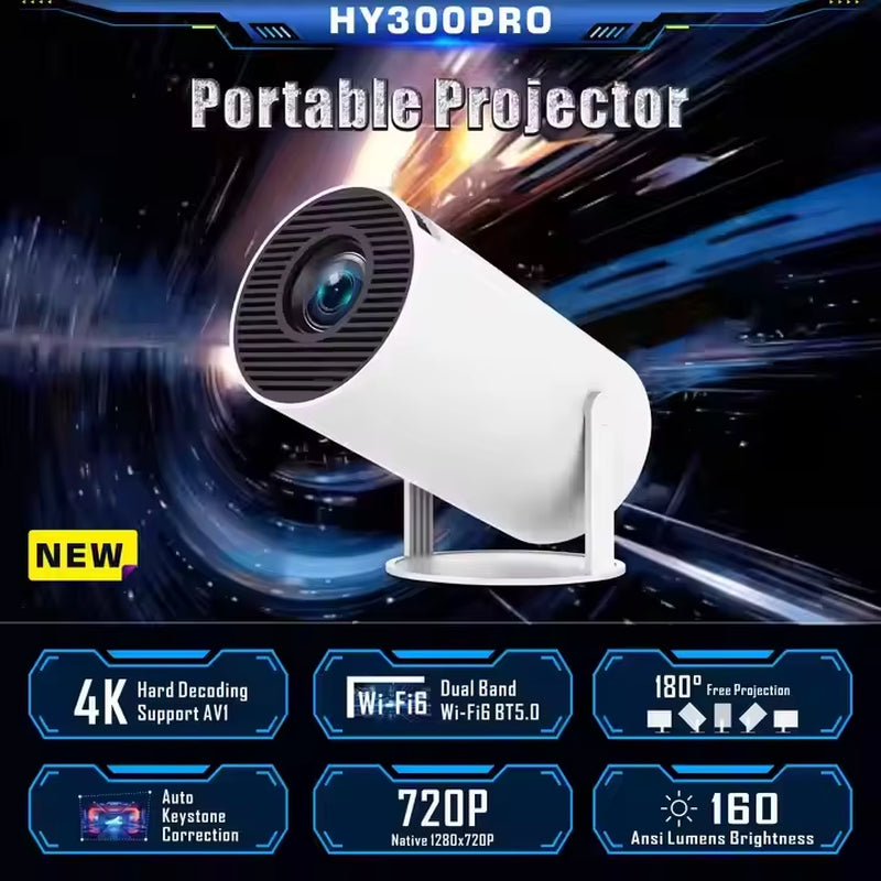 Hot Sale HY300 LCD Smart Projector Home Theater Video Portable LED Lamp Cable Sharing Screen Projector