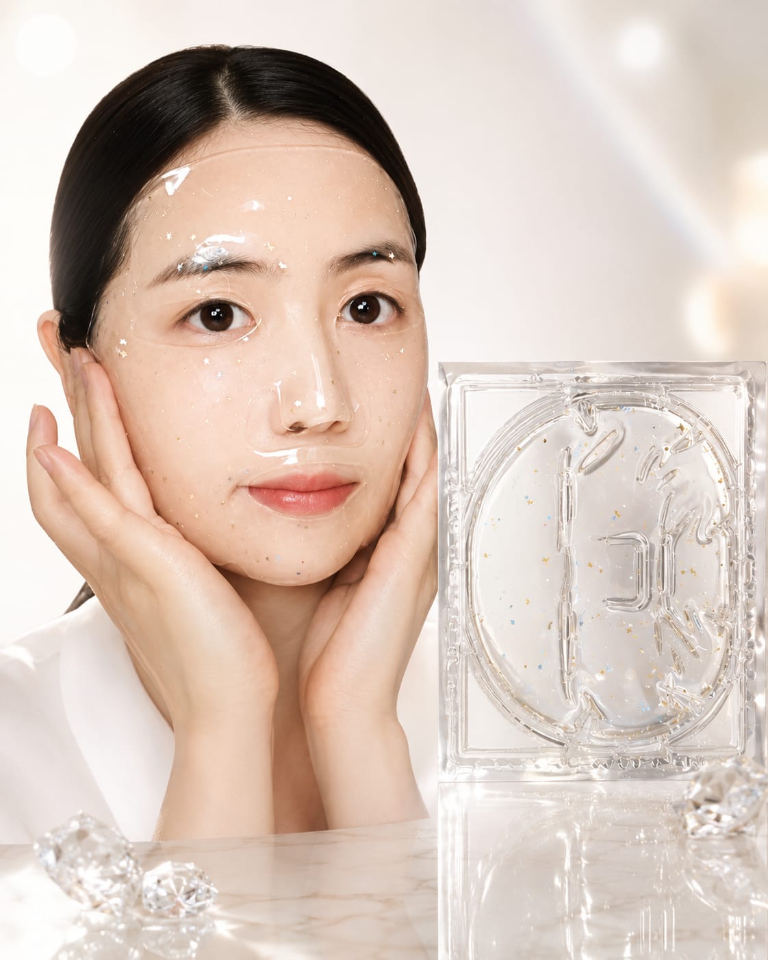 Crystal Glow – Premium Glitter Hydrogel Face Mask