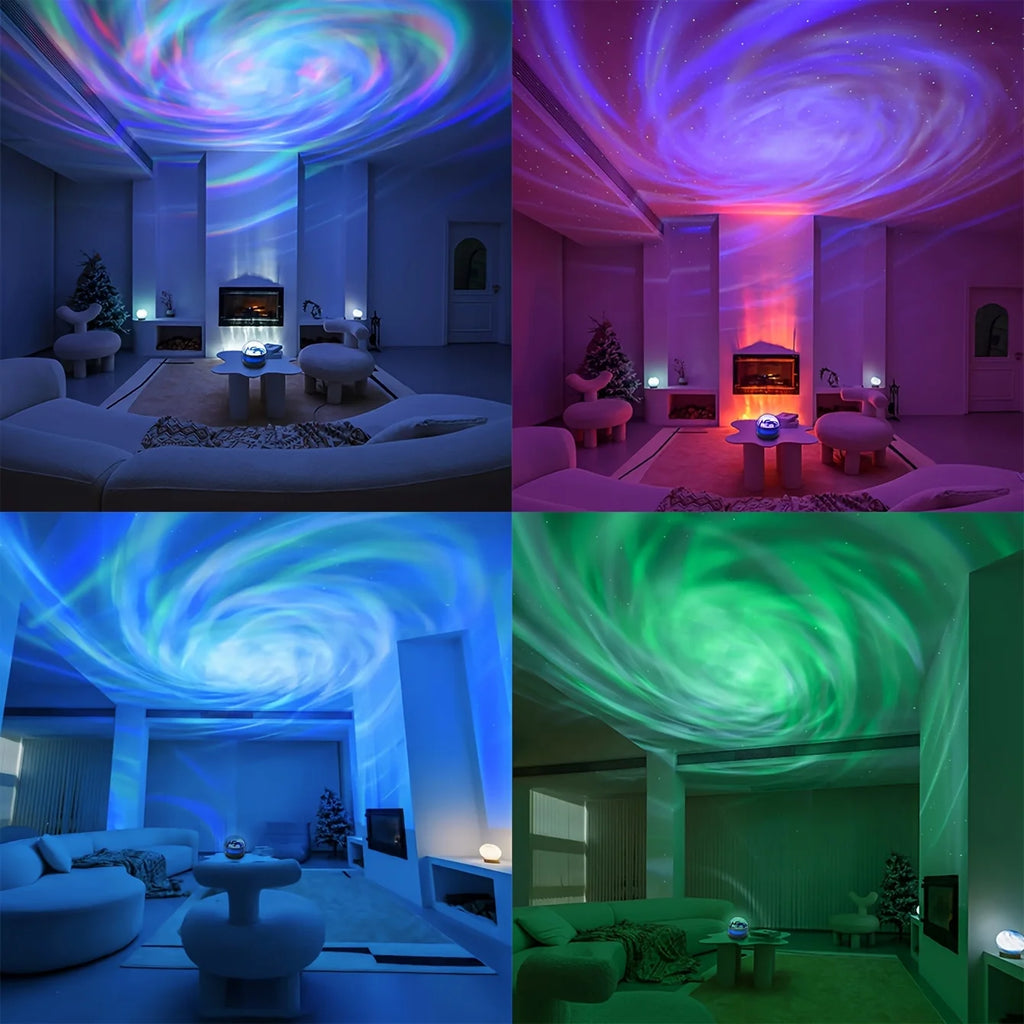 Aurora Projector LED Lamp Remote Control USB 5V Starry Projector Night Light Color-Changing for Room Decor Kids Birthday Gifts