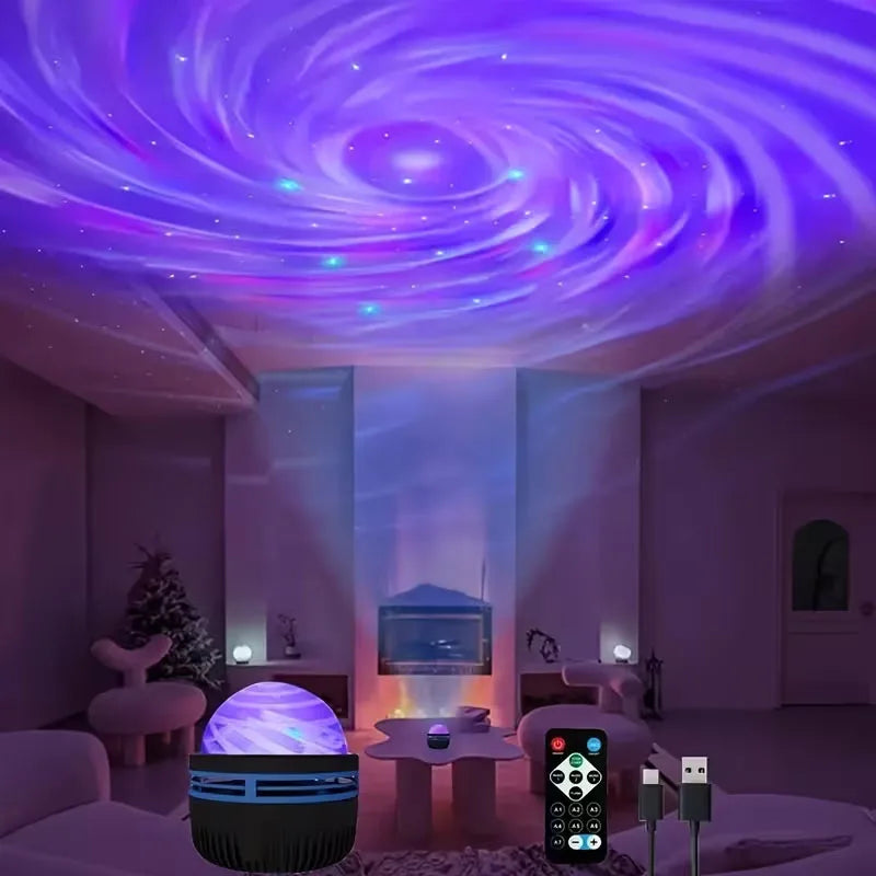 Aurora Projector LED Lamp Remote Control USB 5V Starry Projector Night Light Color-Changing for Room Decor Kids Birthday Gifts