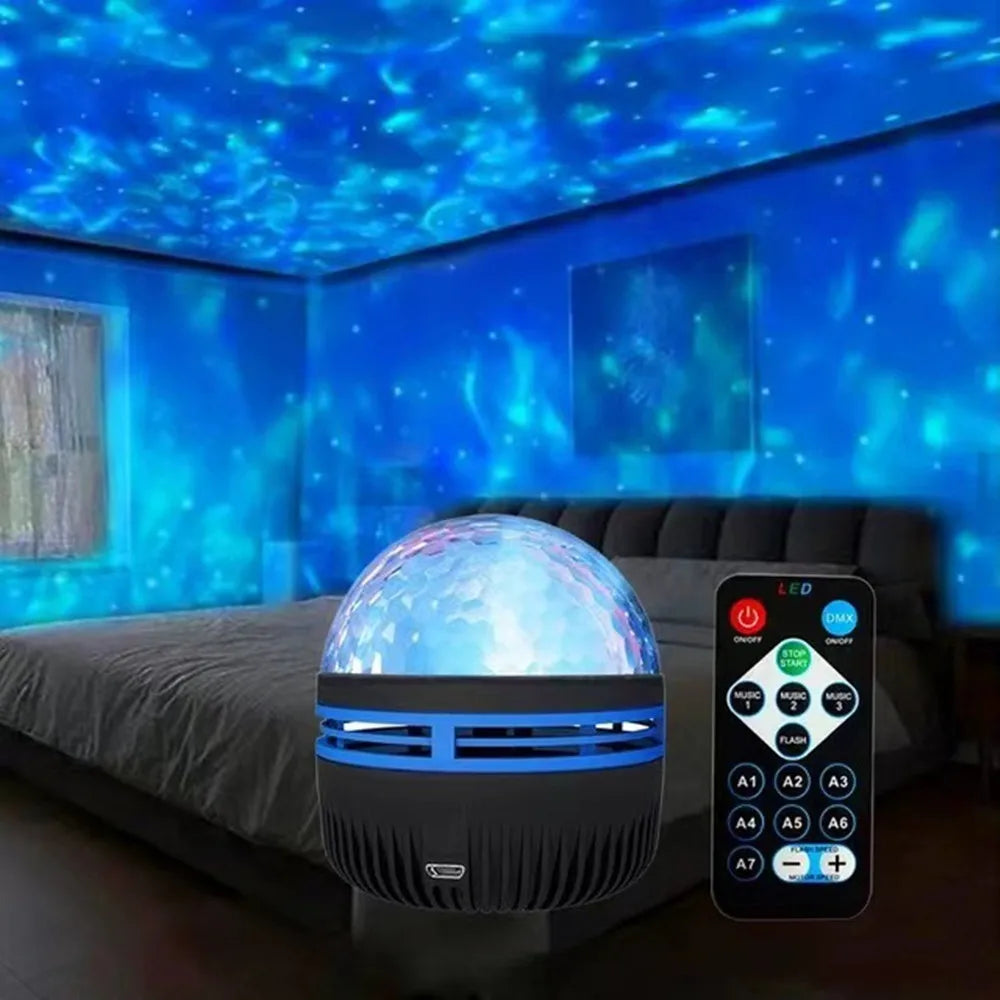 Aurora Projector LED Lamp Remote Control USB 5V Starry Projector Night Light Color-Changing for Room Decor Kids Birthday Gifts