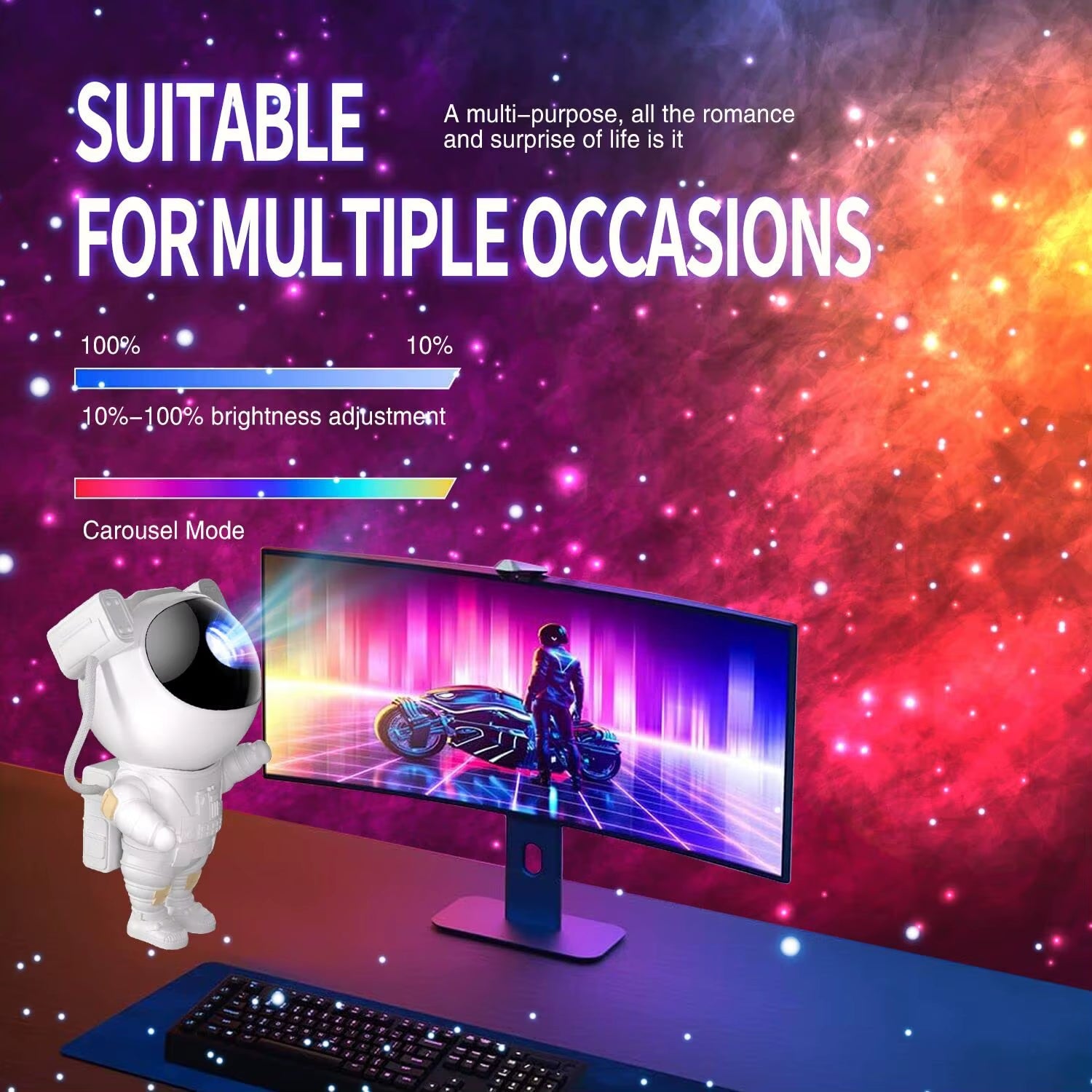 Jayowade Star Projector Galaxy Night Light Astronaut Space Projector Starry Nebula Ceiling LED Lamp Timer Remote for Kids Room